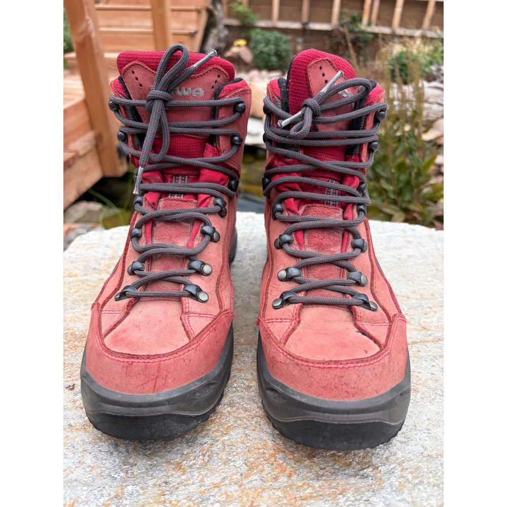 Lowa Renegade GTX Mid Ws Hiking Boots Red Gore-Tex Vibram Womens 10 320945 - Picture 4 of 10
